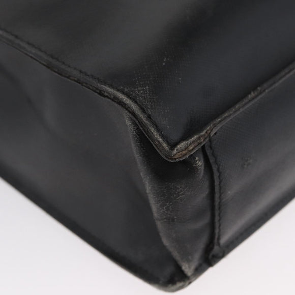 PRADA Aktentasche Saffiano Leder Schwarz Silber Auth ka3042