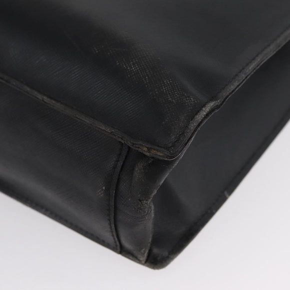 PRADA Aktentasche Saffiano Leder Schwarz Silber Auth ka3042