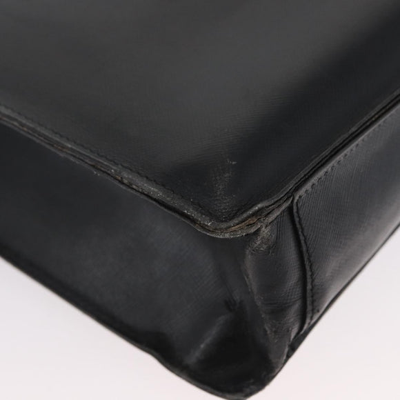 PRADA Aktentasche Saffiano Leder Schwarz Silber Auth ka3042