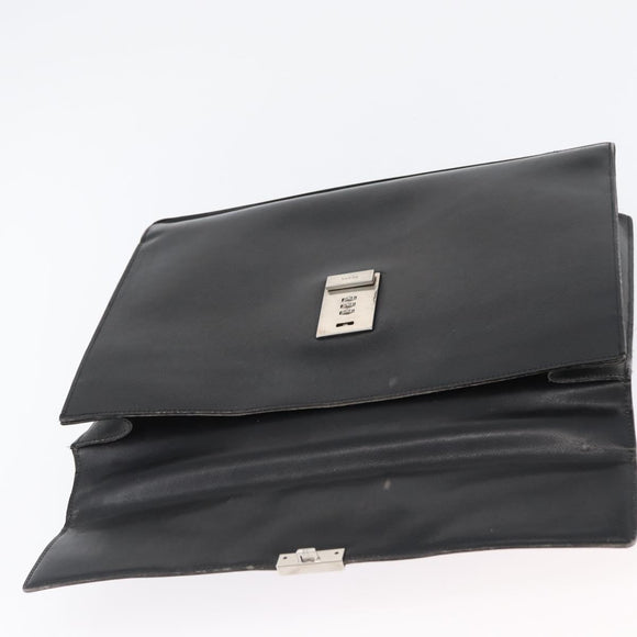 PRADA Aktentasche Saffiano Leder Schwarz Silber Auth ka3042