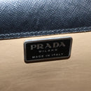 PRADA Aktentasche Saffiano Leder Schwarz Silber Auth ka3042-18
