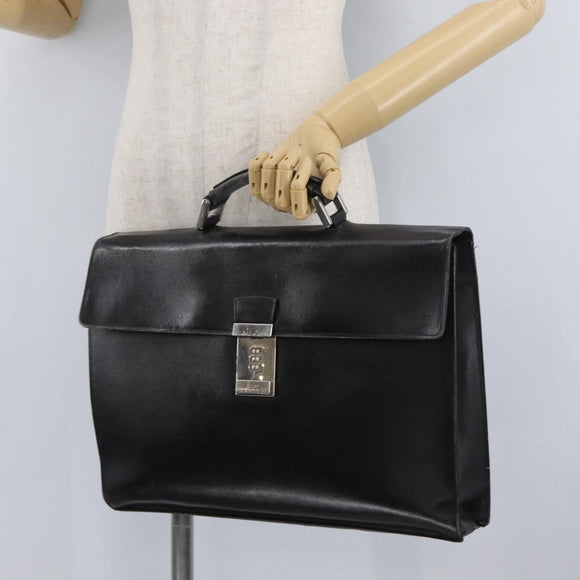 PRADA Aktentasche Saffiano Leder Schwarz Silber Auth ka3042