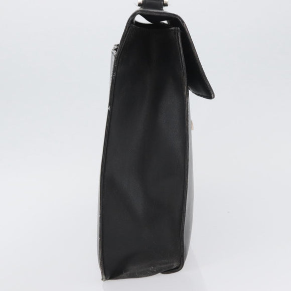 PRADA Aktentasche Saffiano Leder Schwarz Silber Auth ka3042