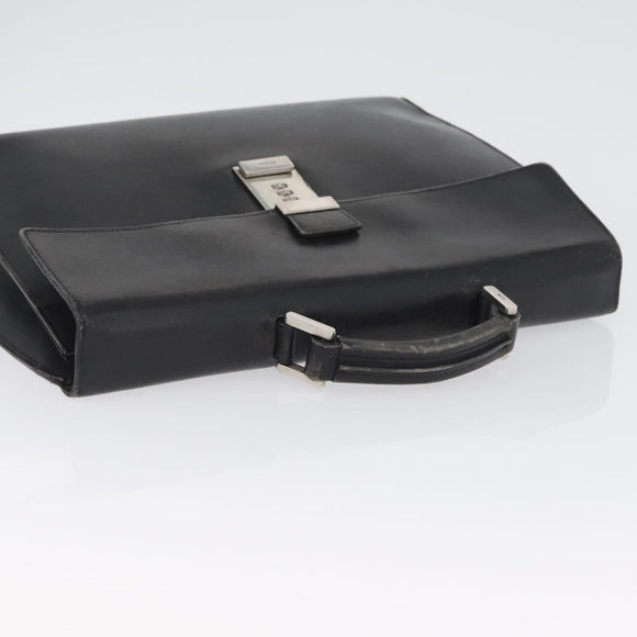 PRADA Aktentasche Saffiano Leder Schwarz Silber Auth ka3042