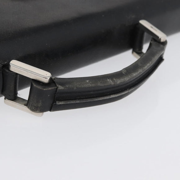 PRADA Aktentasche Saffiano Leder Schwarz Silber Auth ka3042