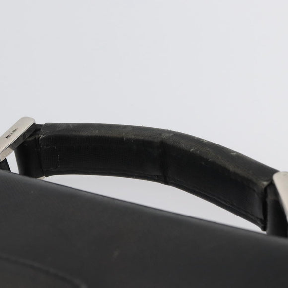 PRADA Aktentasche Saffiano Leder Schwarz Silber Auth ka3042