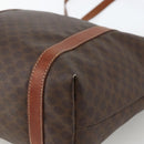 CELINE Macadam Canvas Tote Bag PVC Leather Brown Gold Auth ka3043-10