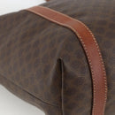 CELINE Macadam Canvas Tote Bag PVC Leather Brown Gold Auth ka3043-11