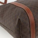 CELINE Macadam Canvas Tote Bag PVC Leather Brown Gold Auth ka3043-13
