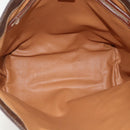 CELINE Macadam Canvas Tote Bag PVC Leather Brown Gold Auth ka3043-15