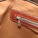 CELINE Macadam Canvas Tote Bag PVC Leather Brown Gold Auth ka3043-18