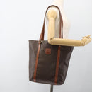 CELINE Macadam Canvas Tote Bag PVC Leather Brown Gold Auth ka3043-21