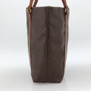 CELINE Macadam Canvas Tote Bag PVC Leather Brown Gold Auth ka3043-5