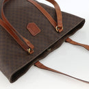 CELINE Macadam Canvas Tote Bag PVC Leather Brown Gold Auth ka3043-6
