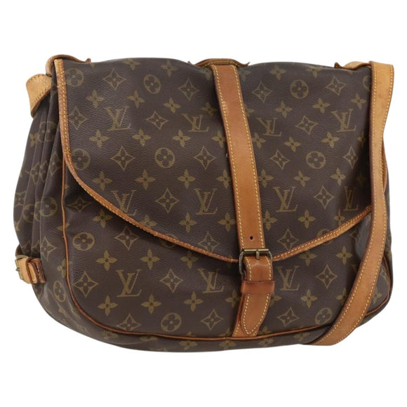 LOUIS VUITTON Monogram Saumur 35 Shoulder Bag M42254 LV Auth ka3044