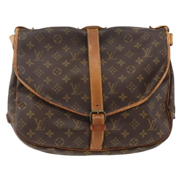 LOUIS VUITTON Monogram Saumur 35 Shoulder Bag M42254 LV Auth ka3044
