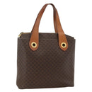 CELINE Macadam Canvas Tote Bag PVC Leather Brown Gold Auth ka3045-1
