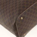 CELINE Macadam Canvas Tote Bag PVC Leather Brown Gold Auth ka3045-16