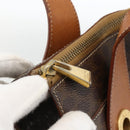 CELINE Macadam Canvas Tote Bag PVC Leather Brown Gold Auth ka3045-10