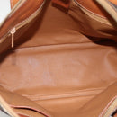 CELINE Macadam Canvas Tote Bag PVC Leather Brown Gold Auth ka3045-11
