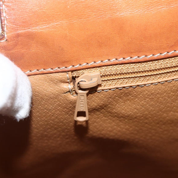 CELINE Macadam Canvas Tote Bag PVC Leather Brown Gold Auth ka3045