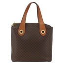 CELINE Macadam Canvas Tote Bag PVC Leather Brown Gold Auth ka3045-13