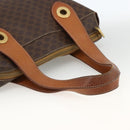 CELINE Macadam Canvas Tote Bag PVC Leather Brown Gold Auth ka3045-7