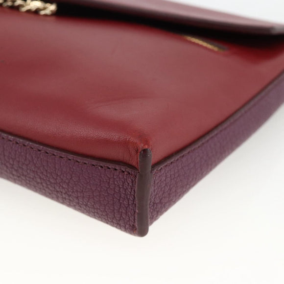 Chloe Chain Schoudertas Leer Rood Goud Origineel ka3046A