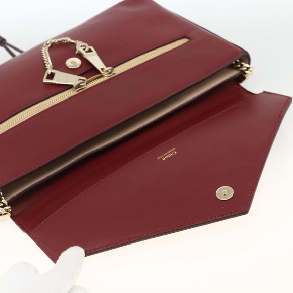 Chloe Chain Schoudertas Leer Rood Goud Origineel ka3046A