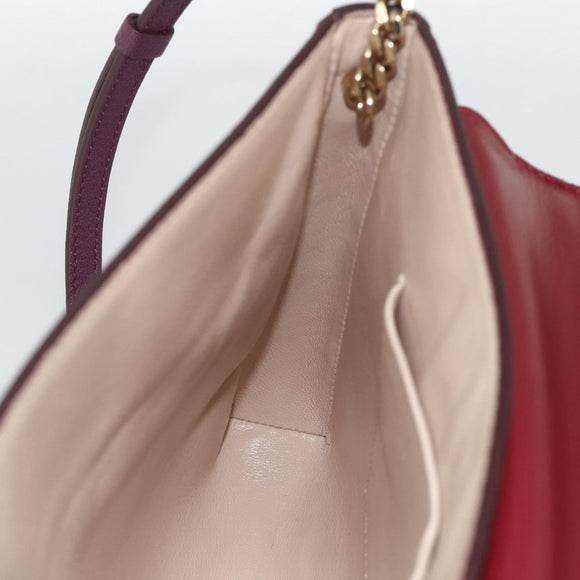 Chloe Chain Schoudertas Leer Rood Goud Origineel ka3046A