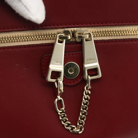 Chloe Chain Schoudertas Leer Rood Goud Origineel ka3046A