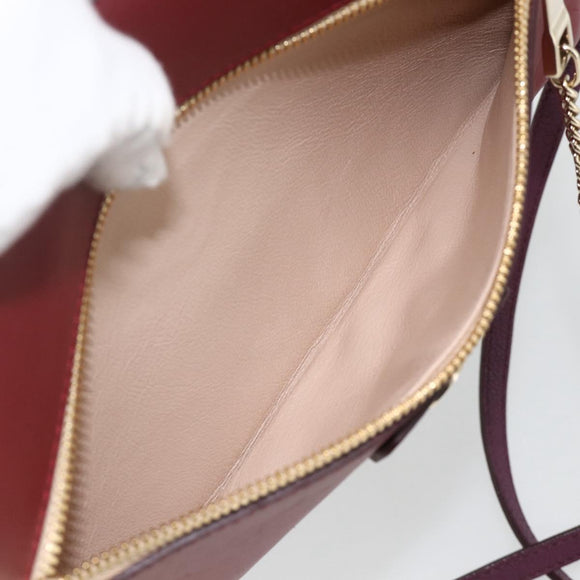 Chloe Chain Schoudertas Leer Rood Goud Origineel ka3046A