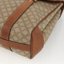 CELINE Macadam Canvas Handtasche PVC Beige Gold Auth ka3048-9
