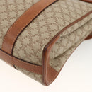 CELINE Macadam Canvas Handtasche PVC Beige Gold Auth ka3048-15