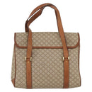 CELINE Macadam Canvas Handtasche PVC Beige Gold Auth ka3048-2