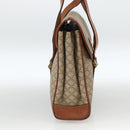 CELINE Macadam Canvas Handtasche PVC Beige Gold Auth ka3048-3