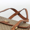 CELINE Macadam Canvas Handtasche PVC Beige Gold Auth ka3048-8