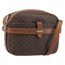 CELINE Macadam Canvas Shoulder Bag PVC Leather Brown Gold Auth ka3049-1