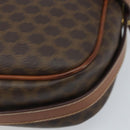 CELINE Macadam Canvas Shoulder Bag PVC Leather Brown Gold Auth ka3049-9