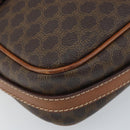 CELINE Macadam Canvas Shoulder Bag PVC Leather Brown Gold Auth ka3049-14