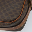 CELINE Macadam Canvas Shoulder Bag PVC Leather Brown Gold Auth ka3049-15