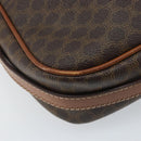 CELINE Macadam Canvas Shoulder Bag PVC Leather Brown Gold Auth ka3049-16