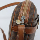 CELINE Macadam Canvas Shoulder Bag PVC Leather Brown Gold Auth ka3049-10