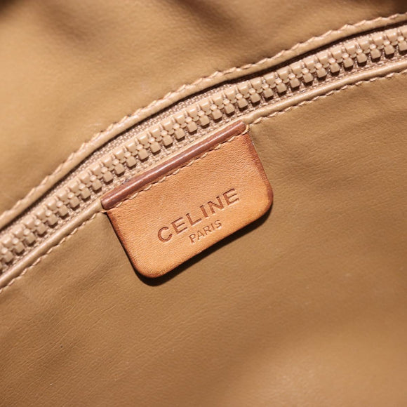 CELINE Macadam Canvas Shoulder Bag PVC Leather Brown Gold Auth ka3049