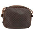 CELINE Macadam Canvas Shoulder Bag PVC Leather Brown Gold Auth ka3049-2