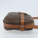 CELINE Macadam Canvas Shoulder Bag PVC Leather Brown Gold Auth ka3049-3