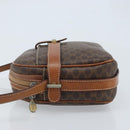 CELINE Macadam Canvas Shoulder Bag PVC Leather Brown Gold Auth ka3049-4