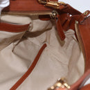 Chloe Alice Hand Bag Leather 2way Brown Gold Auth ka305-19