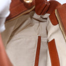 Chloe Alice Hand Bag Leather 2way Brown Gold Auth ka305-20