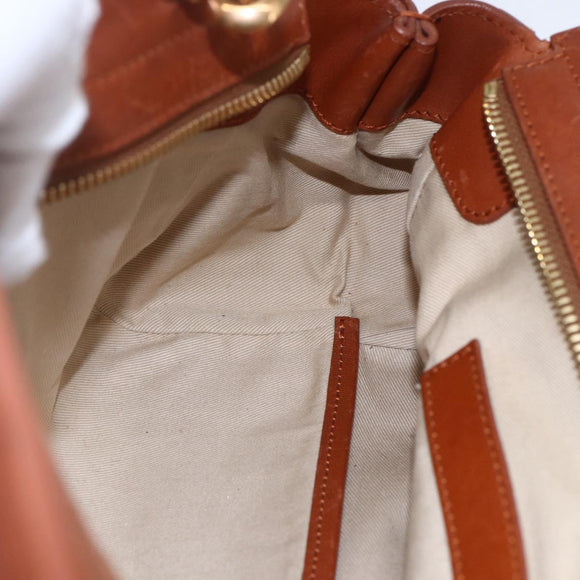 Chloe Alice Hand Bag Leather 2way Brown Gold Auth ka305